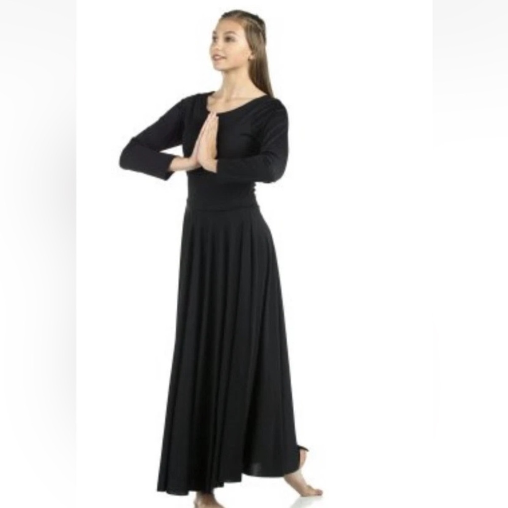 Danzcue Girls Praise Loose Fit Full Length Long Sleeve Dance Dress 6-7